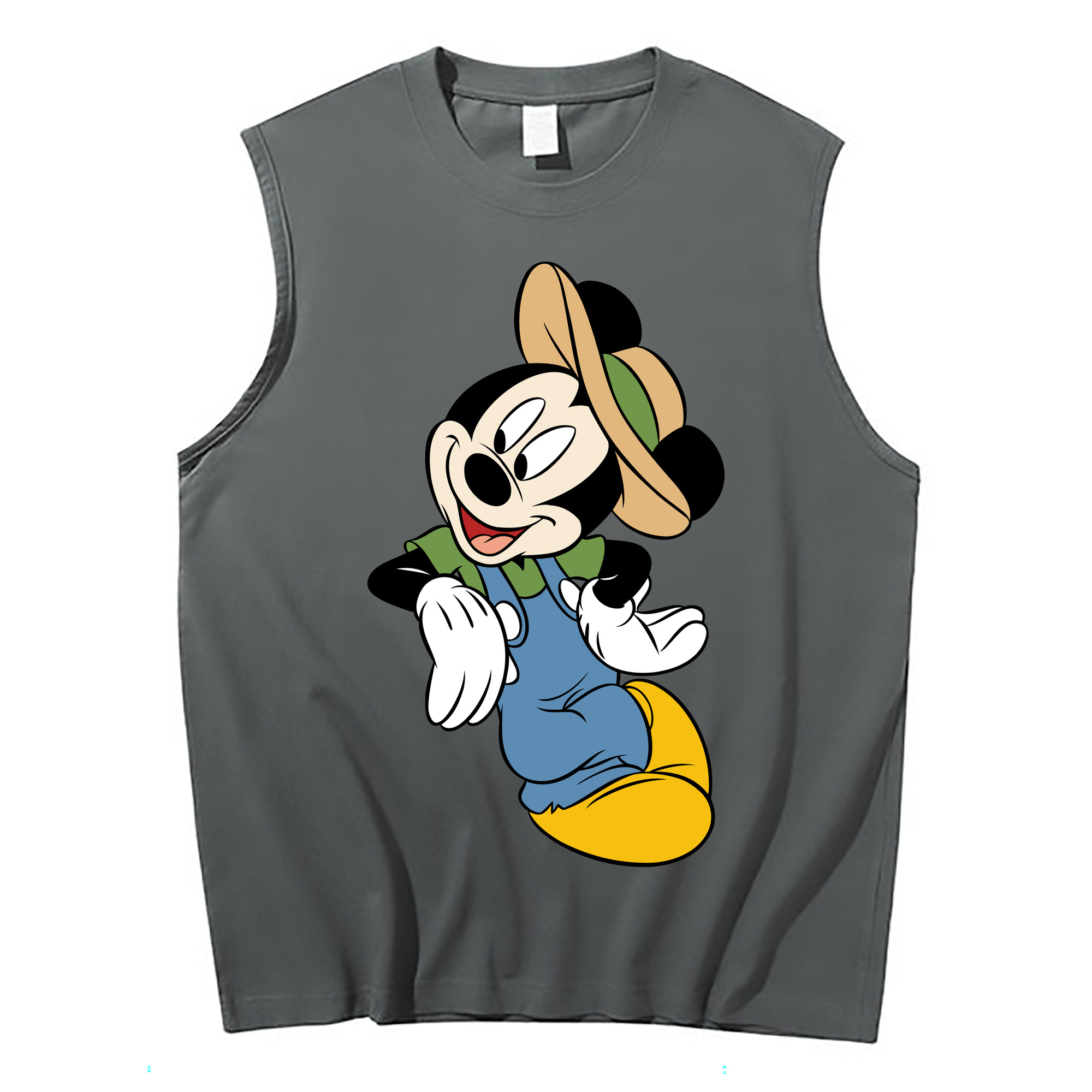 ミッキーマウス Mickey Mouse コットン100％タンクトップ（フロントプリント）